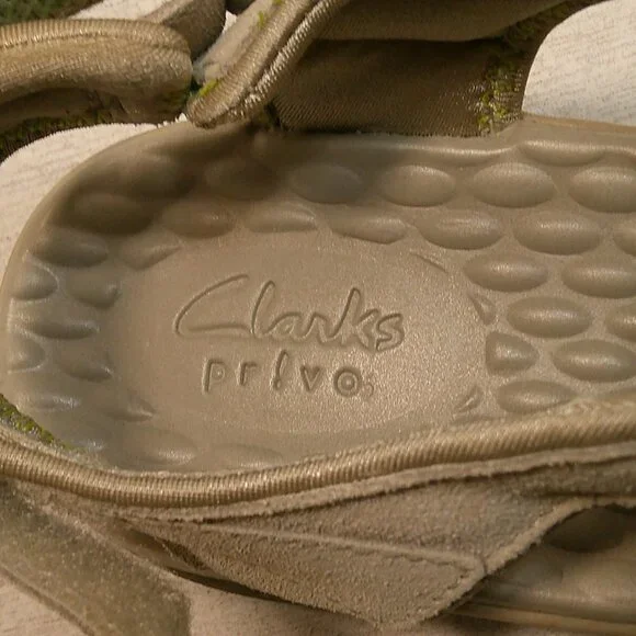 Clarks Gray Privo Leather Vapor Mist Leather Fisherman Sandals Women's Size 9.5 - Picture 6 of 7